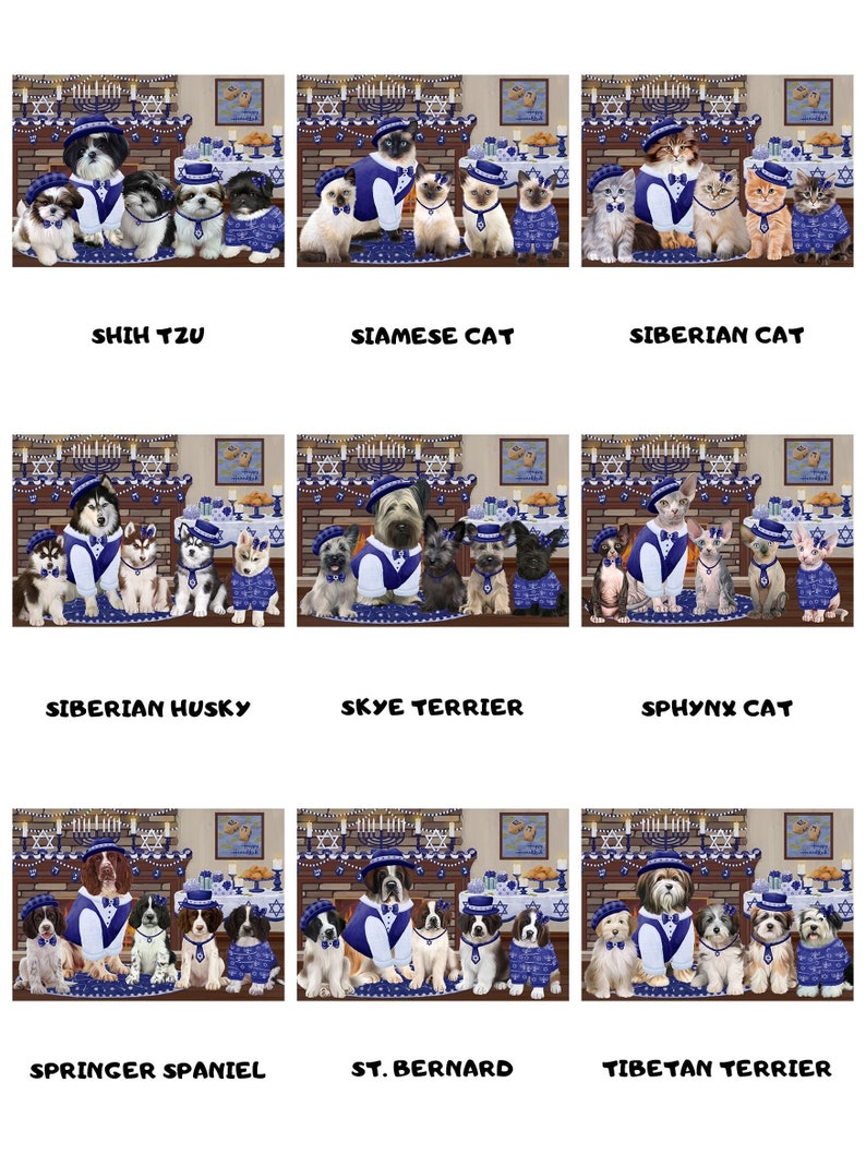 Labrador Nova Scotia Duck Tolling Retriever Personalized Happy Hanukkah Dog Cat Wood Serving Tray Maltese Malti Tzu