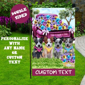 Personalized Australian Cattle Dog Autumn Yard Decor Religious Thanksgiving Banner For Grandparents Day Spring Garden Sign for Mother&#39;s Day