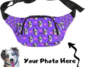 Custom Personalized Your Pet Photo on Fanny Pack Gift For Dog Lovers, Pet Customization, Cat Photo Customized