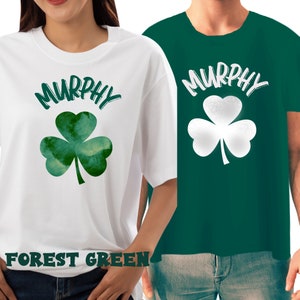 Personalized St. Patrick's Day T-Shirt Irish Shamrock Set Shirt Kids Women Men St. Paddy's Day Tee Parade Custom Last Name Plus Size Gift