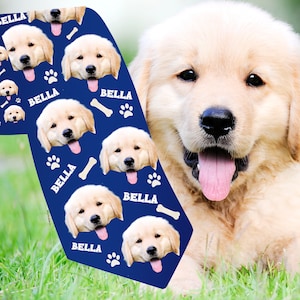 Custom Photo Necktie, Pet Personalized Tie, Gift For Dad, Grandpa Gift, Personalized Gift, Faces On Tie, Fathers Day Gift