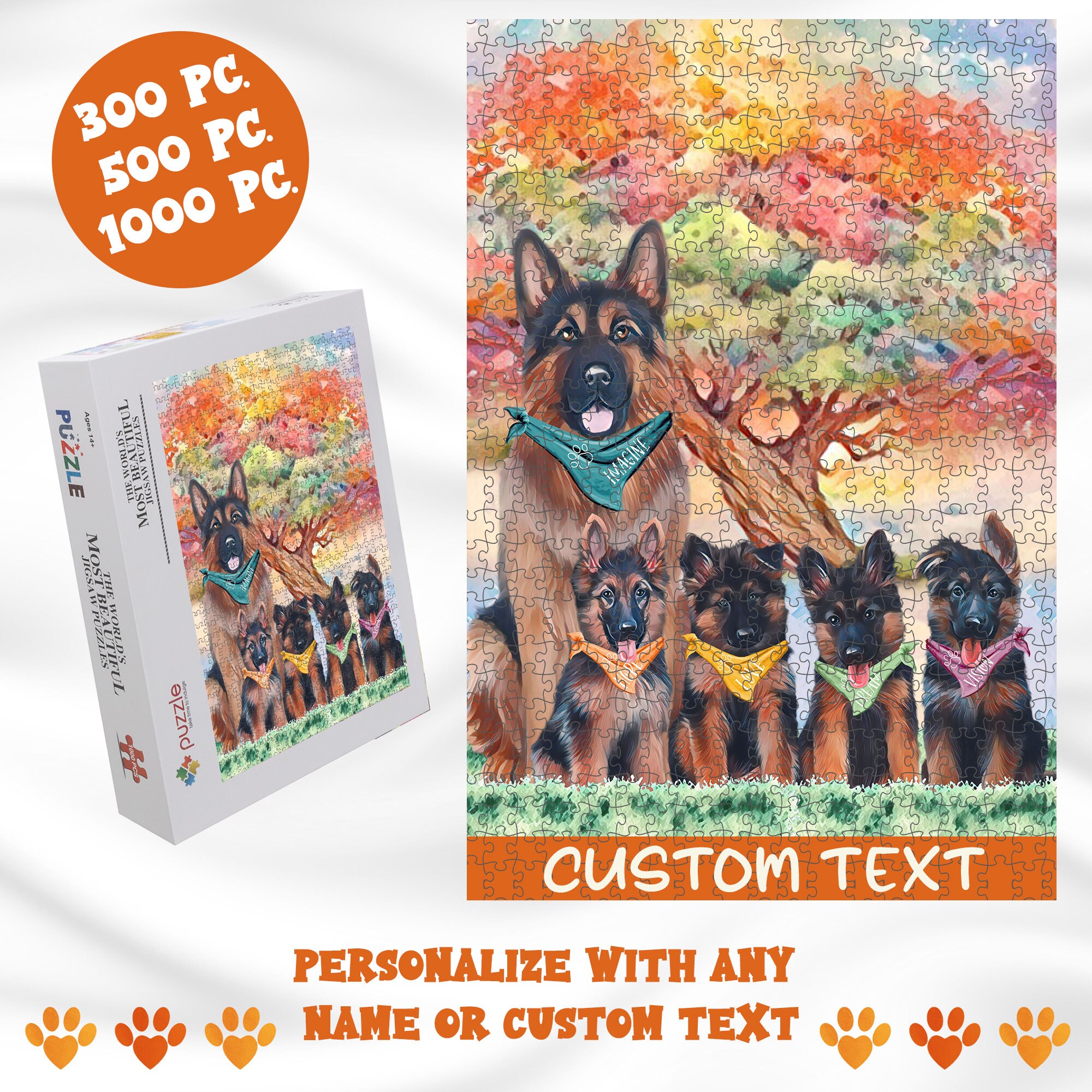 German Shepherd Dog Jigsaw Puzzle Personalized Funny Interlocking Puzzle Game Pet Sympathy Gift for Dog Lover s Etsy Canada