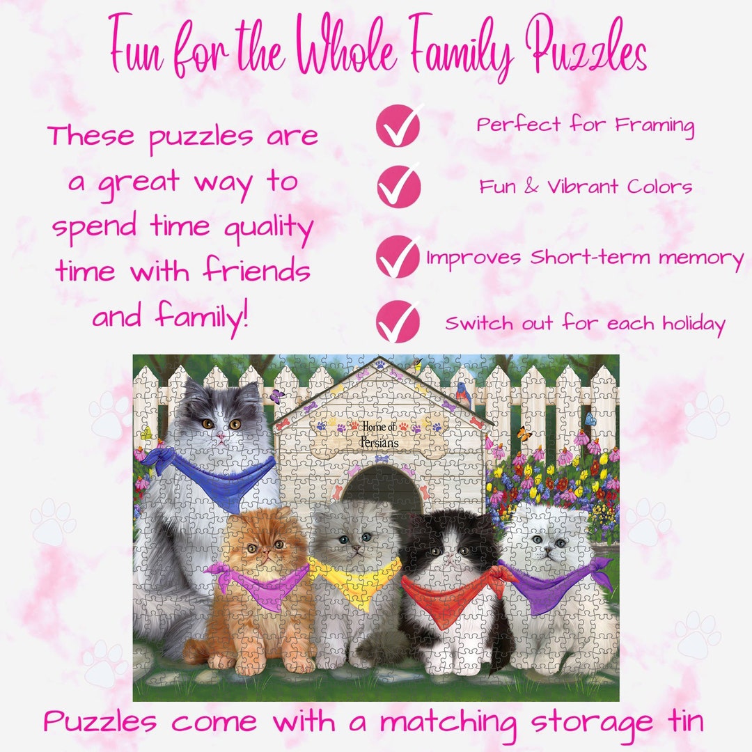 Persian Cat Jigsaw Puzzle Personalized Funny Interlocking Etsy