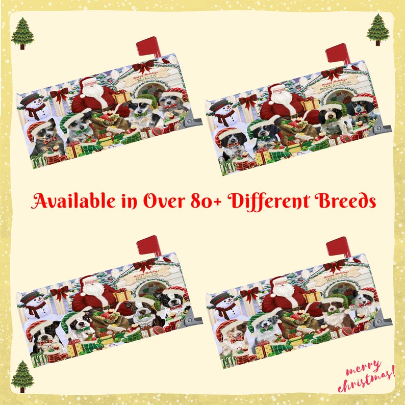 Christmas Dog House Gathering Mailbox Covers,Australian Kelpie Australian Shepherd Basset Hound Australian Terrier Beagle