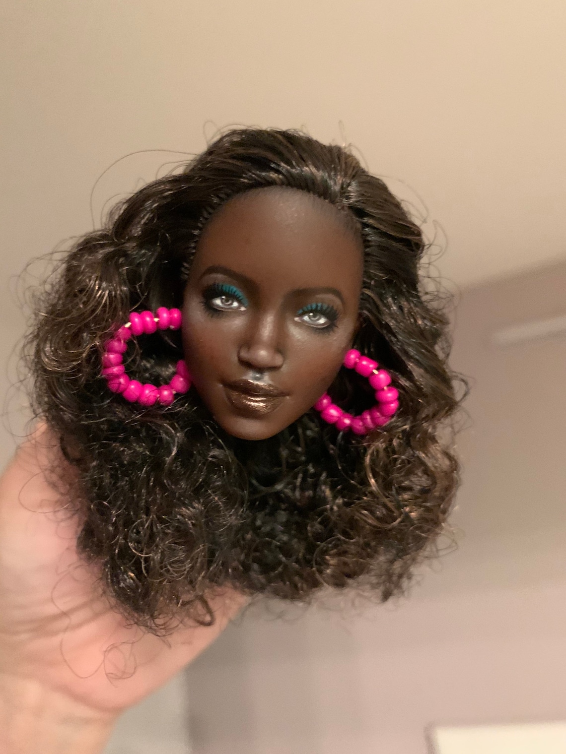 Ooak Barbie Black Head Only Custom Repaint Art Doll Etsy