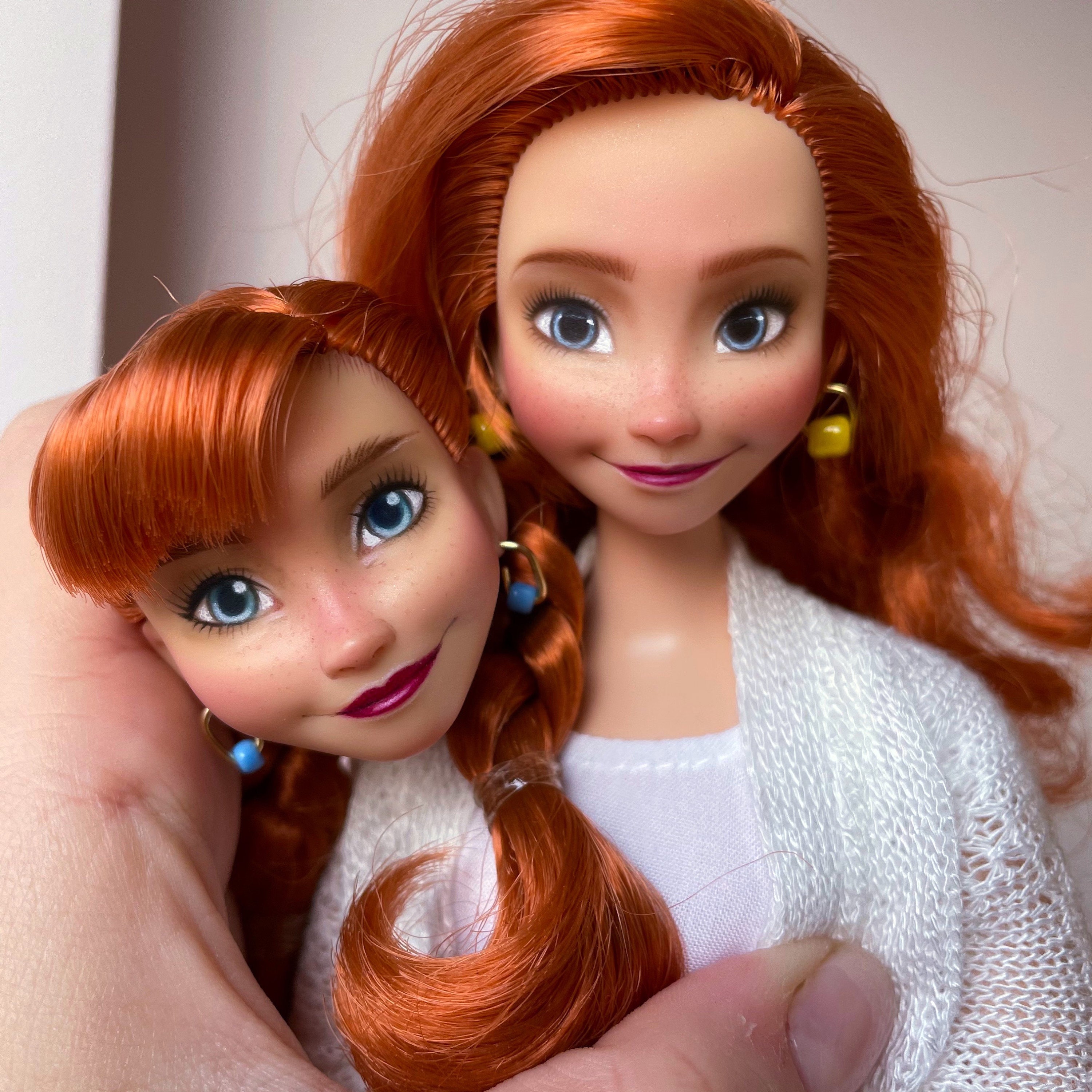 OOAK Anna Frozen Disney Head Only Custom Repaint Art Doll Etsy