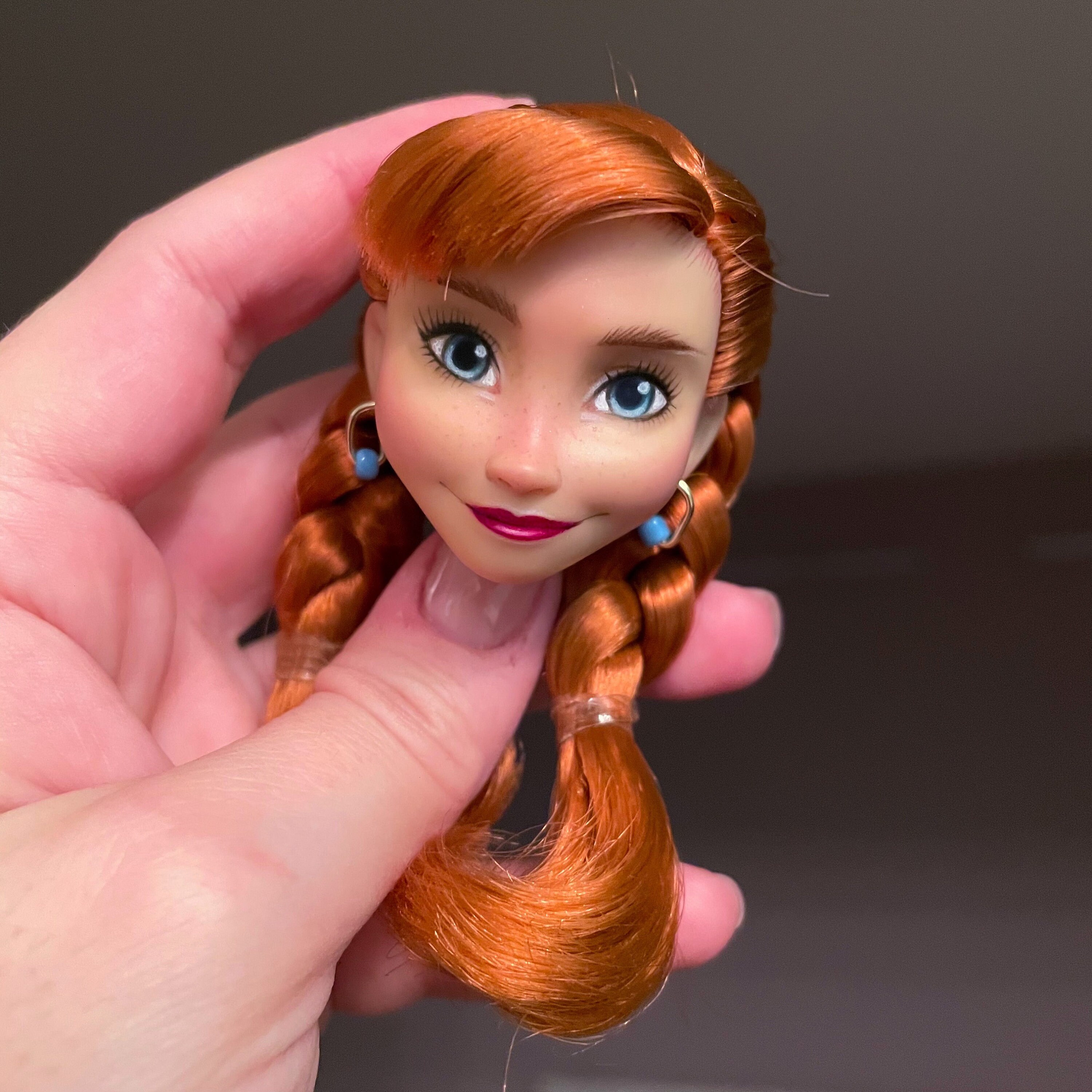 OOAK Anna Frozen Disney Head Only Custom Repaint Art Doll Etsy