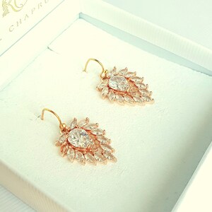 Brincos de cristal, Brincos vintage em forma de lágrima, Brincos clássicos para noivas, Joias estilo Art Déco, Joias para casamento combinando, Pendentes