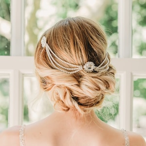 Bridal Hair Chain – Vintage Wedding Headpiece, Art Deco Bridal Hairpiece, Gatsby Hair Chain, 1920s Wedding Headpiece, 1930s bride, Unique