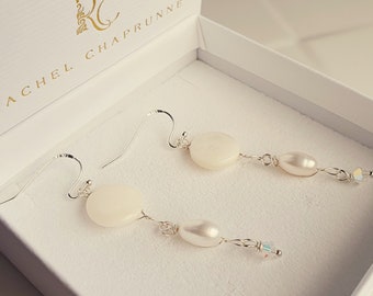 Pearl drop earrings, Classic wedding earrings, Delicate pearl earrings, Petite Bridal earrings, Freshwater drop, Bridesmaid earring gift