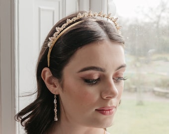 Vintage wedding headpiece, delicate and beautiful crown, Art deco bridal tiara, Unique 1920s, Gatsby bride, 1930s headpiece, 14k gold