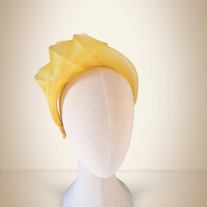 Mustard Yellow fascinator, Races headpiece, Wedding guest hairpiece, Special event headband, hat alternative, mother of the bride, unique image 7