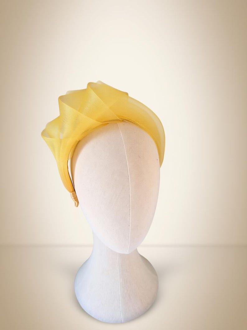Mustard Yellow fascinator, Races headpiece, Wedding guest hairpiece, Special event headband, hat alternative, mother of the bride, unique image 7