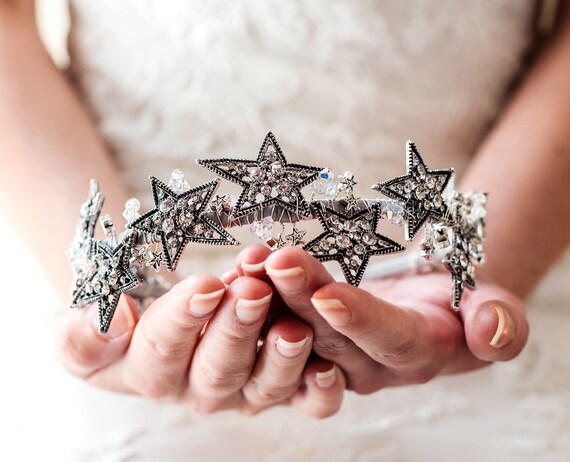 Silver star wedding headpiece Star bridal headpiece - Etsy 日本