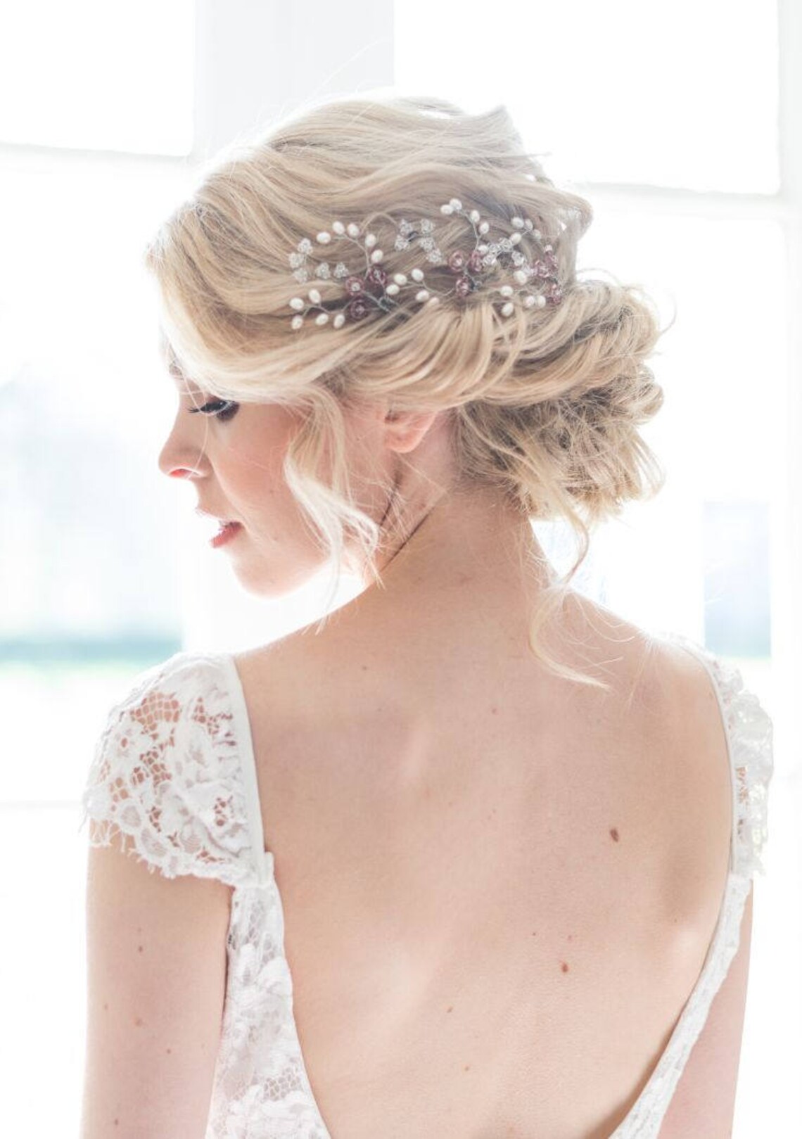 Blush Bridal Headpiece Blush Wedding Headpiece Leaf Wedding Etsy UK