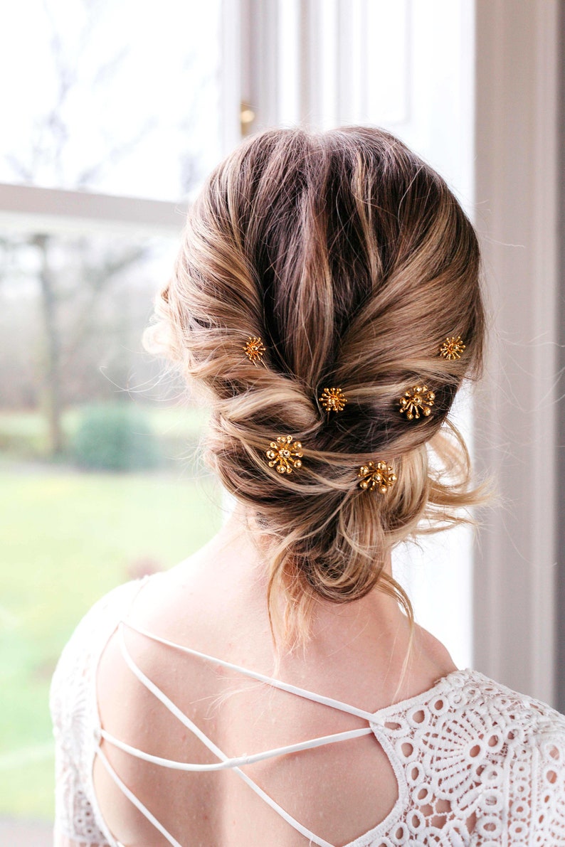 Gold Star Wedding Hair Pins Wedding Star Hair Clip Gold Star Etsy UK