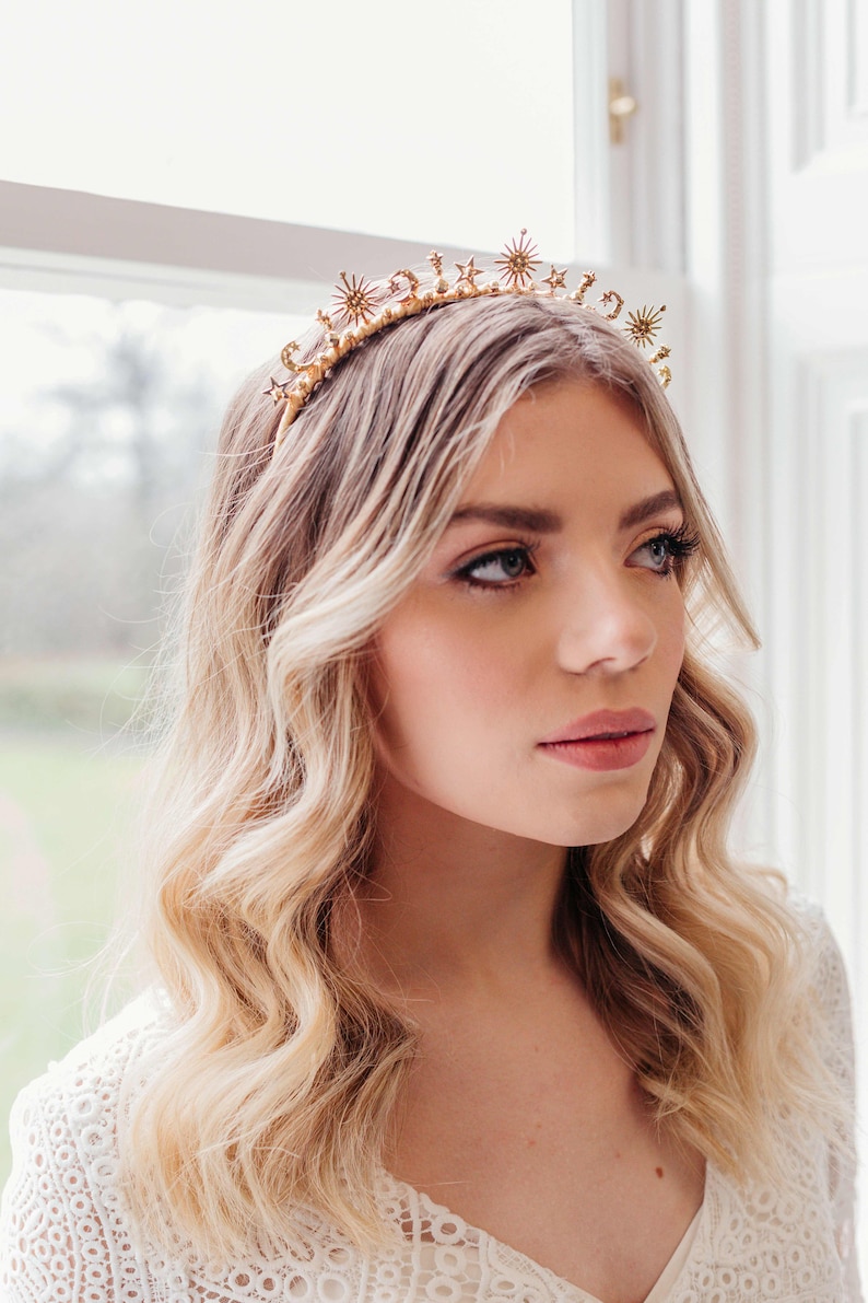 Gold Bridal Hair Accessories Celestial Wedding Accessory Etsy UK