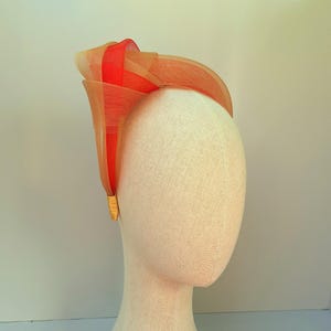 Gold and Red fascinator, Wedding guest hairpiece, Mother of the bride or groom, Races hatinator, Hat alternative, Ladies day, Event headband