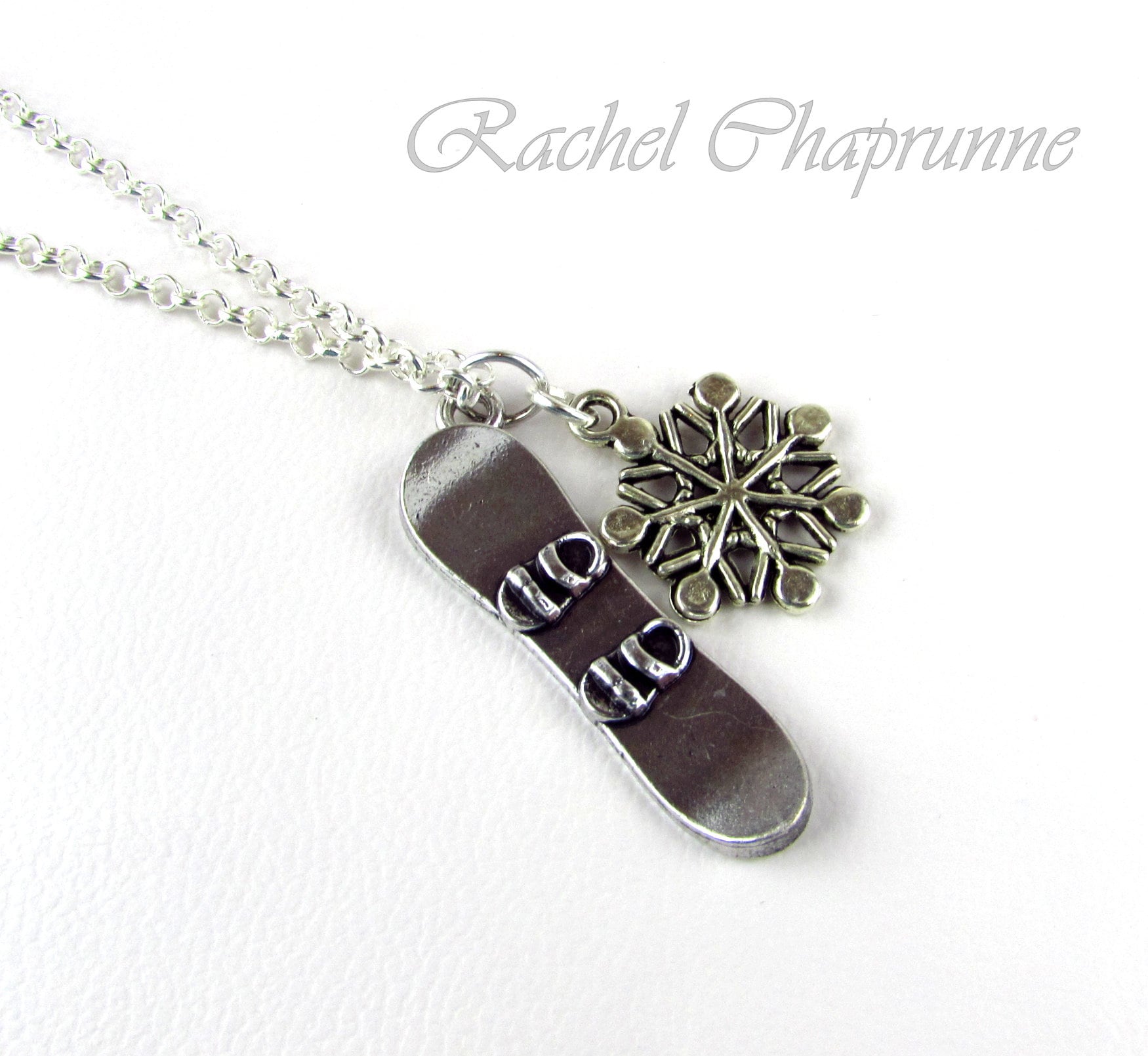 Snowflake jewellery Winter wedding gift Birthday necklace Skull Unique stocking filler Snow gift Ski present Personalized jewelry