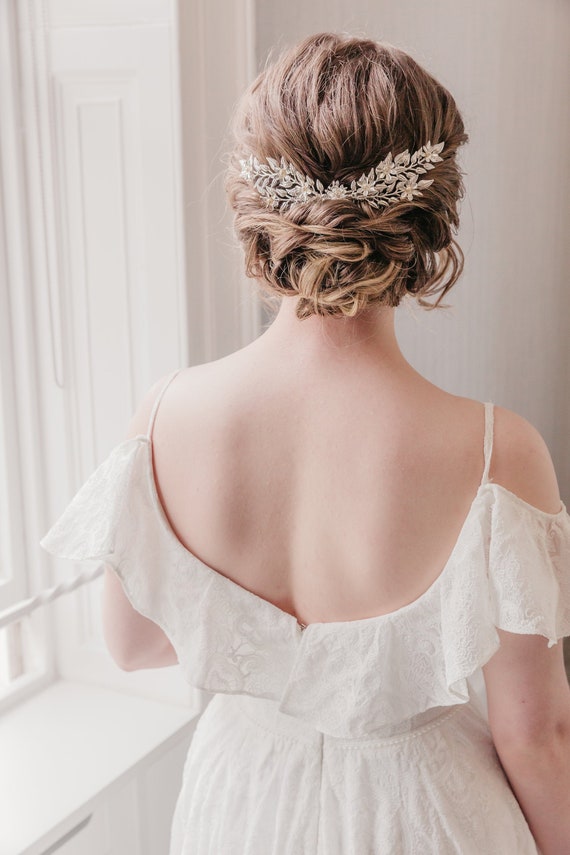 Bridal Hair Accessories Gold Pearl Wedding Hair Comb & Vines Boho Bride Set Amazon.com : Asooll Gold Wedding Pearl Hair Comb Bride  main image 2