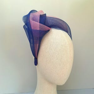 Navy Blue and Pink fascinator, races headband, mother of the bride or groom, events hatinator, ladies headpiece, wedding guests