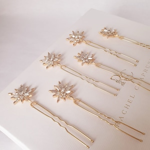 Gold hair pins for a star wedding, Wedding Hair accessory, bridal headpiece, Sparkly Hairpiece, Sparkling accessories, Celestial up do
