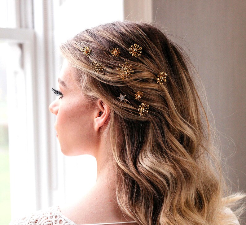 Gold Star Wedding Hair Pins Wedding Star Hair Clip Gold Star Etsy UK