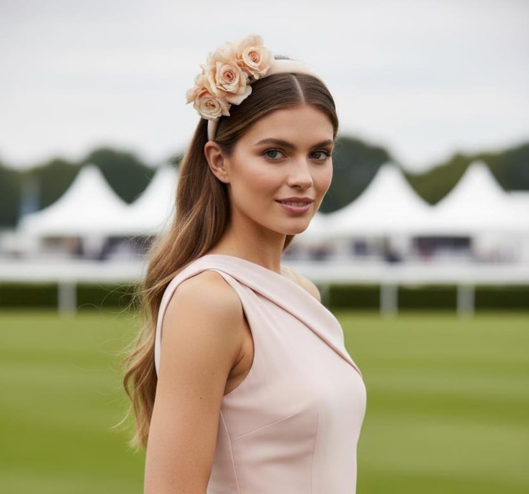 Hair Up Races Ivory Fascinator With Silk Flowers, Races Hairpiece, Ladies Day ...