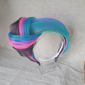 Multicolour fascinator, Wedding guest hairpiece, Mother of the bride or groom, Races headpiece, Custom options, pink, blue, green