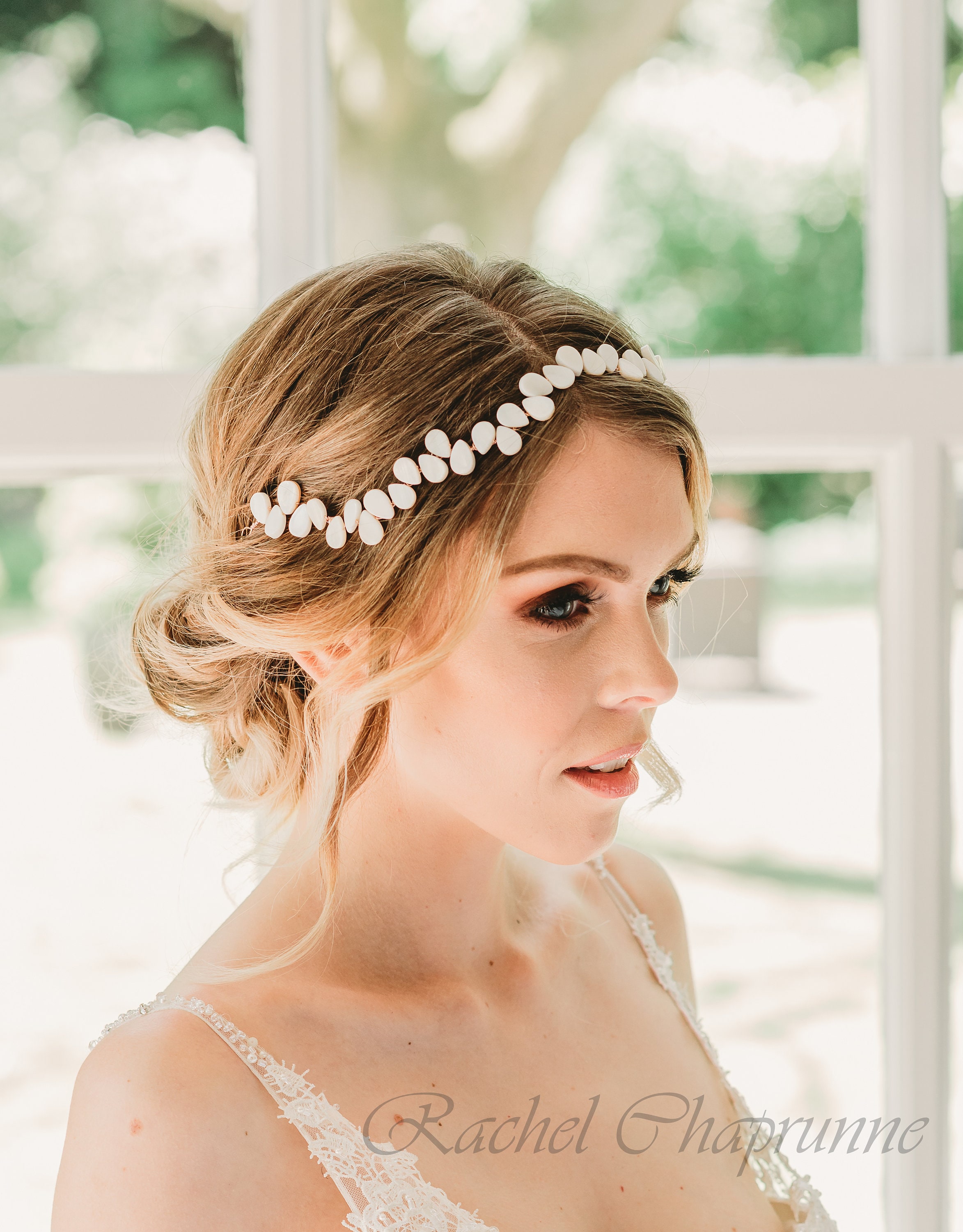  Jeairts Bridal Hair Bow Veil Pearl Wedding Hair Piece