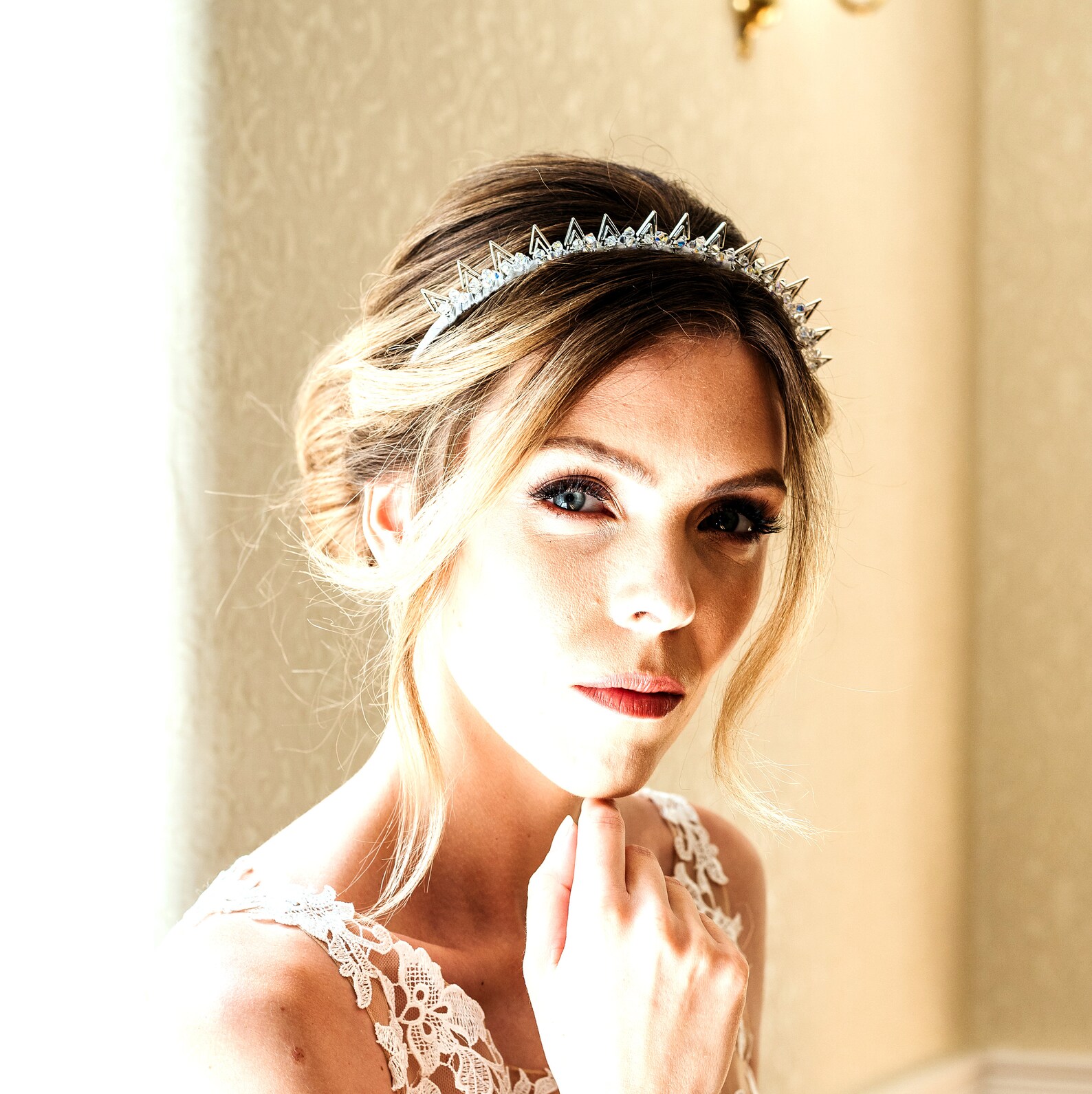 Gold Wedding Tiara Spiked Headdress Gold Spike Crown Gold Etsy