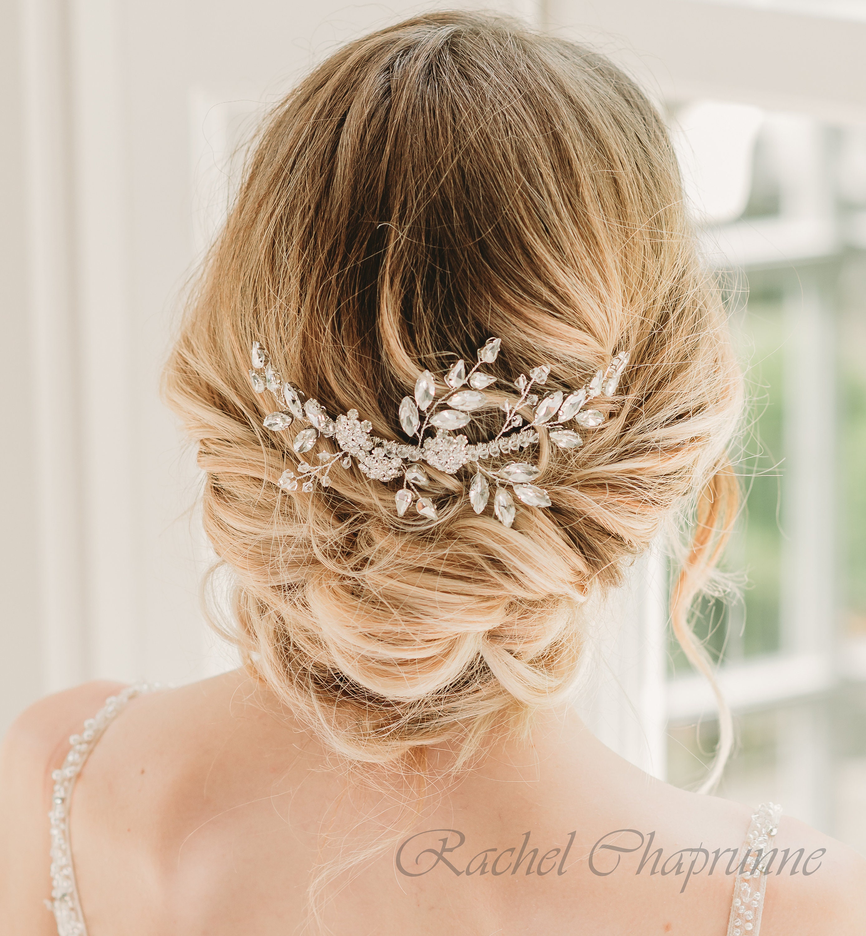 bridal headpiece back of head