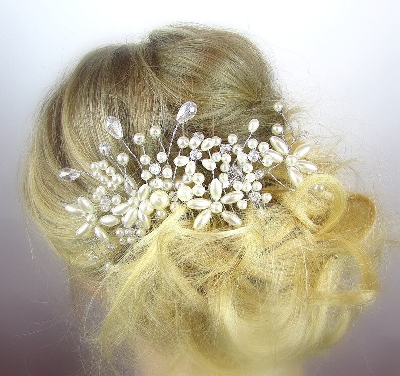Bridal Hair Comb Wedding Vine Boho Bridal Hair Comb Pearl Etsy
