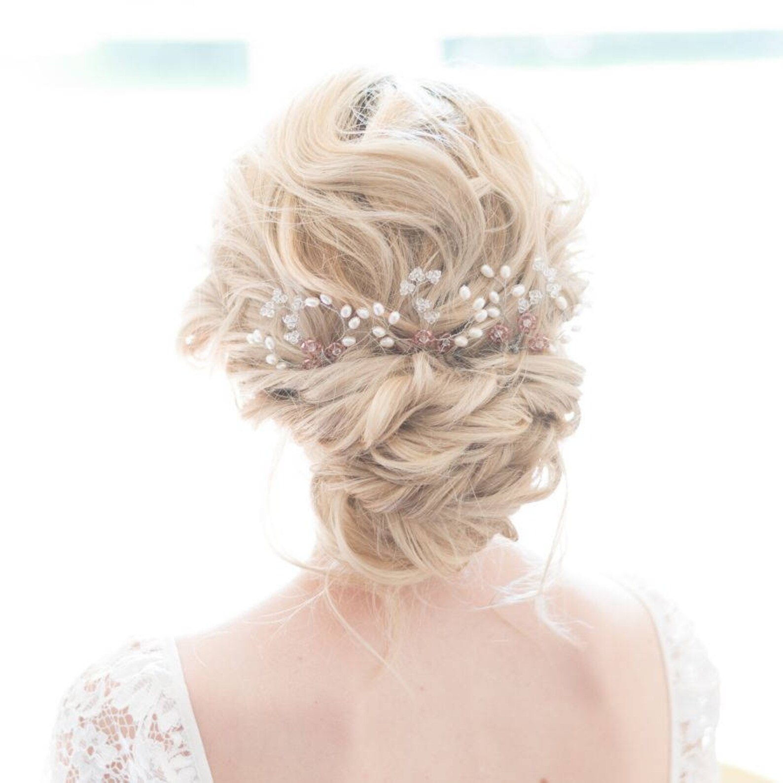 Blush Bridal Headpiece Blush Wedding Headpiece Leaf Wedding Etsy UK