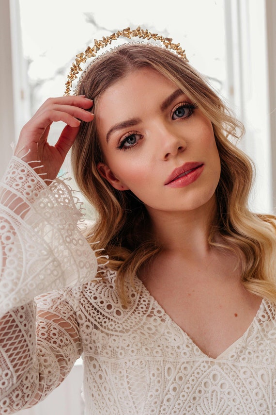 Bridal Headpiece, Vintage Bohemian Floating Halo Crown  display picture 3