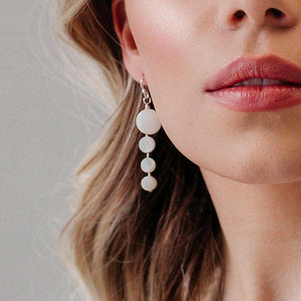 Modern Pearl Drop Earrings main image 1