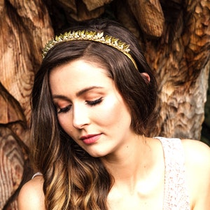 Boho wedding headpiece, Rustic bridal crown, Silver leaf wedding crown, Rustic bridal headpiece, Silver bridal crown, Leaf tiara, Boho bride image 8