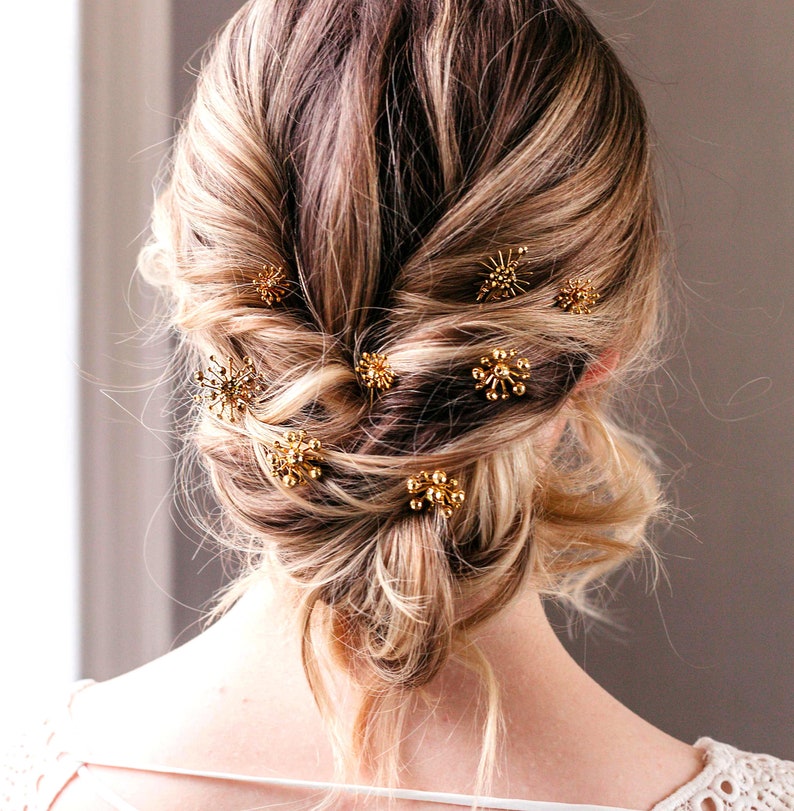 Gold Star Wedding Hair Pins Wedding Star Hair Clip Gold Star Etsy UK