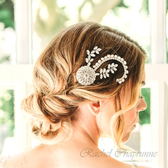 Vintage-style Inset Enamel and Stone Hairpiece Vintage Bridal Hair Accessories, Vintage Bridal Hair Piece  main image 3