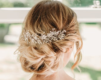 Silver bridal hair vine, Boho bridal headpiece, Wedding hair vine, Boho hair vine, Boho wedding, Rustic bridal headpiece, Back of hair vine