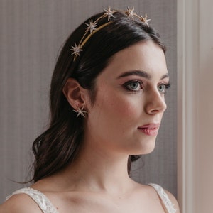 Beautiful star headpiece for a celestial wedding, Luxury bridal crown, Constellation jewellery, Space and sky, Boho hairpiece, image 9