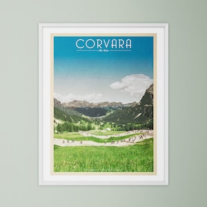 Giro d&#39;Italia Poster | Corvara Cycling Print | Dolomites Travel Art