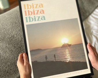 Retro Travel Poster Print, Personalised Holiday Destination Print, Vintage Travel Wall Art, Custom Vacation Photo Print, Retro Travel Gift