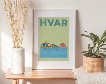 Hvar Croatia Art Print: Summer Travel Poster