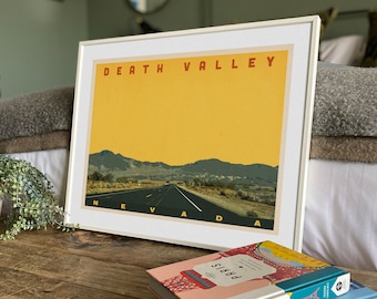 Death Valley Travel Poster | Death Valley Nationalpark Druck | US Road Trip Wandkunst