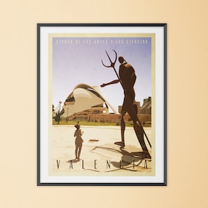 Valencia Travel Print | Spain Travel Poster | Vintage Spain Tourism Poster | City of Arts Valencia