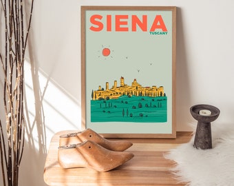 Siena Tuscany Travel Poster: Italian Summer Art Print