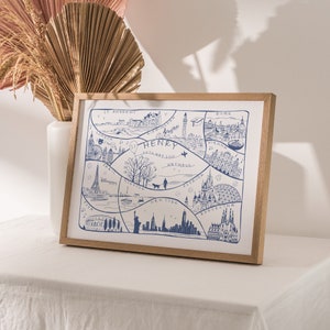Impression de carte personnalisée 21e anniversaire | Illustration de vos souvenirs préférés sur mesure | Cadeau d'anniversaire personnalisé | Cadeau 21e anniversaire