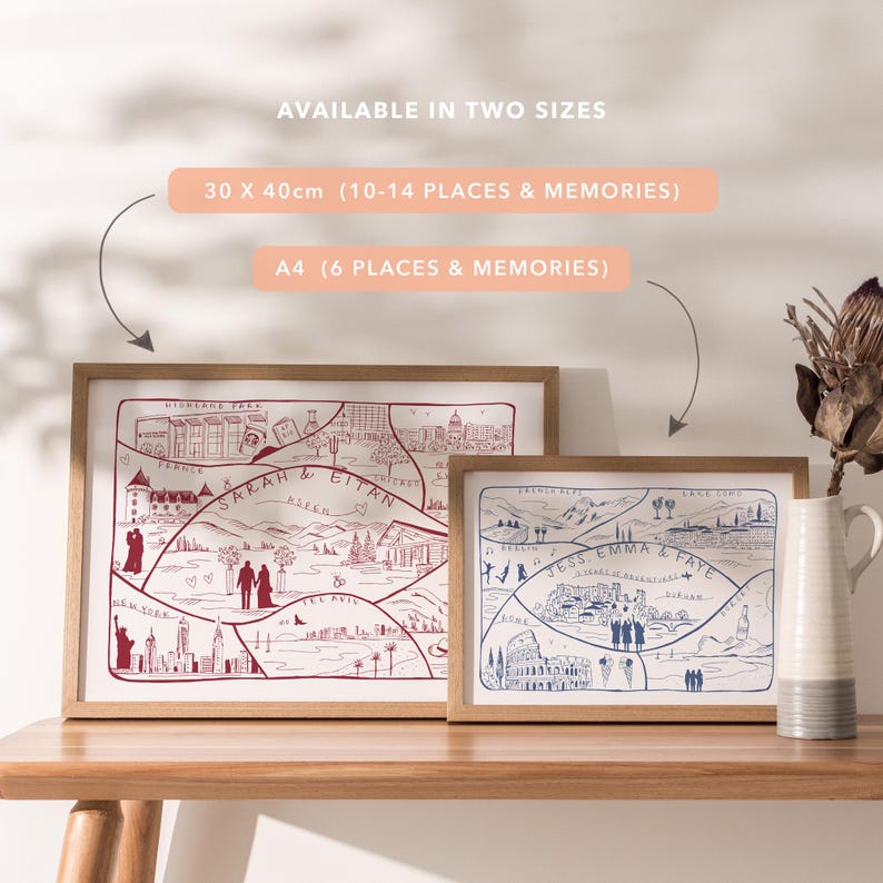 Personalised Travel Adventures Map Print