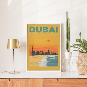 Dubai Travel Print | Dubai Travel Poster Illustration | Dubai Art Poster | Personalised Dubai Wall Art